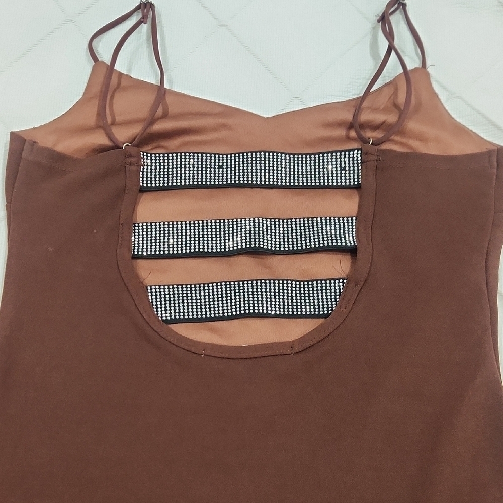 Chic Brown Mini Dress - Picture 4 of 8